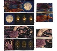 GLOBLELAND 2 Pcs Witches Tarot Card Holder Polyester Tarot Card Bag Witchcraft Magic Divination Large Storage Pouch Accessories for Playing Cards and Tarots