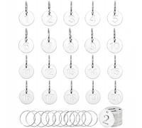 GLOBLELAND 20 Pcs Metal Number Tags with Key Rings 1-20 Stainless Steel Numbered Labels Round Hollow ID Digital Hang Tags with Hole for Classification Organization Identification 0.9 inch