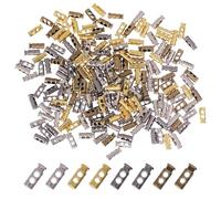 GLOBLELAND 200Pcs 4 Colors Mini Alloy Spring Fastener Cord Lock 7mm Alloy Toggle Stoppers Double Hole Drawstring Stopper Fastener Buttons Doll Accessorie for Dolls Clothing Sewing