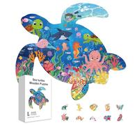 GLOBLELAND 200Pcs Sea Turtle Wooden Jigsaw Puzzles for Adults Colorful Underwater World Wooden Jigsaw Puzzles for Holidays Birthday Gift