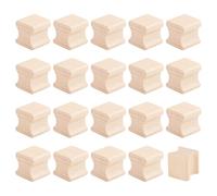 GLOBLELAND 20Pcs Blank Rubber Stamp Mounts for DIY Crafting 0.78x0.78 in Square Wooden Rubber Stamp Handle Hard Wooden Blocks for Stamp Making Scrapbook Seal Handmade Decor