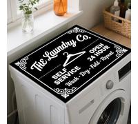 GLOBLELAND 24-hour Laundry Room Washer Dryer Dust Cover 23.6×19.6 inch Self Service Washing Machine Top Protector Pads Non Slip Washing Machine Top Covers for Laundry Room Living Room Kitchen