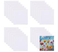 GLOBLELAND 24 Packs Mini Canvases for Painting 4x4inch Blank Stretched Art Panels for Painting Small Square Canvas Frames in Bulk for Birthday Parties Home Decor Projects