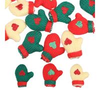 GLOBLELAND 24Pcs 3 Colors Mini Christmas Gloves Knitting Santa Mittens Doll Making Gloves Wine Bottle Topper DIY Christmas Crafts Accessories for Christmas Tree Hanging Ornaments Decoration
