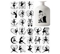 GLOBLELAND 25 Sheets Ballet Dancer Black Silhouette Vase Decals Stickers Music Dance Adhesive Lantern Stickers for Jar Window Lamp Decals Glass Art Home Decor