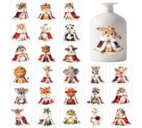 GLOBLELAND 25 Sheets Retro Animal Stickers for Jar UV DTF Cup Wraps Cute Pet Sticker Decals Animals Adhesive Lantern Stickers Decals for Crafting Vase Windows Door Office