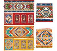 GLOBLELAND 2Pcs Bohemian Tarot Card Holder Checkered Patterns Polyester Tarot Magic Divination Large Storage Pouch Accessories for Playing Cards and Tarots