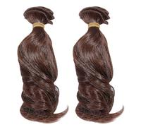 GLOBLELAND 2Pcs Coconut Brown Doll Curly Wig Hair 15cm Big Waves Long Hair for Making Dolls Wigs Fashion Soft Flexible Synthetic Hairs Extension Dolls Accessories for DIY Doll Making Craft