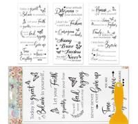 GLOBLELAND 3 Sheets Butterfly Inspirational Quotes Furniture Transfers Stickers 6x12inch Vintage Text Rub on Transfer Self-Adhesive Wall Art Decals for Bedroom Living Room Desk Table Decoration