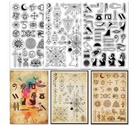 GLOBLELAND 3 Sheets Magic Egyptian Symbols Clear Stamp for Card Making Divination Clear Silicone Stamps Words Transparent Stamp Set for Scrapbooking DIY Embossing Journaling