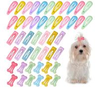 GLOBLELAND 3 Styles 20pcs/style Dog Hair Clips Bone Shaped Snap Pet Hair Non-slip Barrettes Assorted Colors Mini Snap Hair Clips Dog Hair Accessories for Dog Cat Puppy Pet