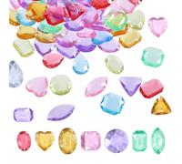 GLOBLELAND 300 PCS Pool Diving Gems Acrylic Colorful Crystals Pirate Treasure Jewels Summer Party Diving Gems Underwater Diamond for Underwater Gemstone Swimming Training Water Pool Games