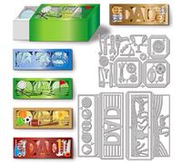 GLOBLELAND 3D Dad's Candy Drawer Box Cutting Dies Metal Golf Fishing Father's Day Die Cuts Tools Gear Box Cutting Embossing Templates for Scrapbooking Crafts Paper Cards Making