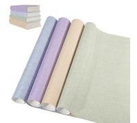 GLOBLELAND 4 Pcs 4 Color Book Cloth for Book Binding 40x16Inch Polyester Fabric Surface Paper Backed Washable and Reusable Protective Cover Book Binding Materials for Adult DIY Book Album Cover