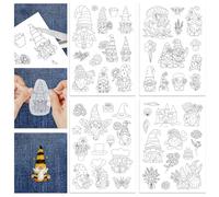 GLOBLELAND 4 Sheets 50Pcs Gnomes Stick and Stitch Water Soluble Stabilizer for Embroidery Adhesive Hand Sewing Stabilizers Non-Woven Fabrics Aid Drawing Sketch 11.7x8.3inch