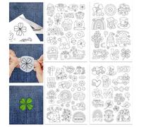 GLOBLELAND 4 Sheets 66Pcs Saint. Patrick's Day Water Soluble Hand Sewing Stabilizers 30x21cm/sheet Beer Self Adhesive Stitch Practice Embroidery Patterns Transfers for Embroidery Beginners Lovers