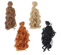 GLOBLELAND 4Pcs 4 Colors Doll Curly Wig Hair 100cm/39.3inch Width Doll Hair Extension for DIY BJD Doll Makings Accessories DIY Long Synthetic Dolls Wigs Hair Wigs Doll Accessories