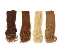GLOBLELAND 4Pcs 4 Colors Doll Curly Wig Hair 25cm Pear Flower Perm Long Hair for Making Dolls Wigs Fashion Soft Flexible Synthetic Hairs Extension Dolls Accessories for DIY Doll Making Craft