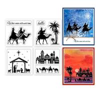 GLOBLELAND 4Pcs Mini Christ Theophany Clear Stamps for DIY Scrapbooking Mini Epiphany Silicone Clear Stamp Seals Transparent Stamps for Cards Making Photo Album Journal Home Decoration