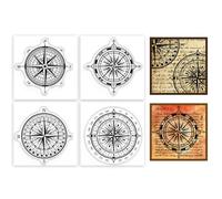 GLOBLELAND 4Pcs Mini Compass Travel Clear Stamps for DIY Scrapbooking Silicone Stamp Seals Transparent Stamps for Cards Making Photo Album Journal Home Decoration 2.2x2.2inch