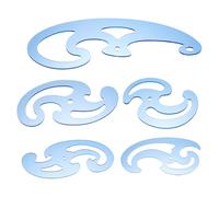GLOBLELAND 5 Pcs 5 Styles Acrylic French Curve Ruler for Sewing Tools Sky Blue Acrylic Drafting Stencils Templates Drawing Ruler for Craft Sewing Pattern Making