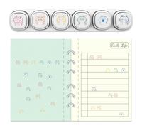 GLOBLELAND 6 Pcs 6 Styles Cat Expression Self Inking Stamps for Grading Joy Anger Plastic Stamp Set Sorrow Happiness Mini Stamps for Drawing Journaling Art Crafts Birthday Party Favor Carnival Prizes