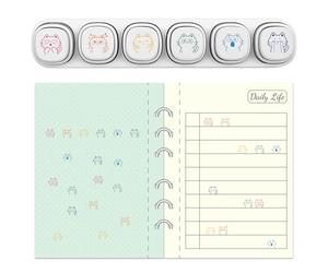GLOBLELAND 6 Pcs 6 Styles Cat Expression Self Inking Stamps for Grading Joy Anger Plastic Stamp Set Sorrow Happiness Mini Stamps for Drawing Journaling Art Crafts Birthday Party Favor Carnival Prizes