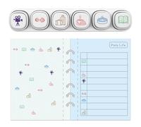 GLOBLELAND 6 Pcs 6 Styles Various Activities Self Inking Stamps for Grading Movie Coffee Plastic Stamp Set Fitness Reading Mini Stamps for Drawing Journaling Art Crafts Birthday Party Favor Prizes