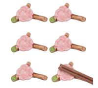 GLOBLELAND 6 Pcs Plum Blossoms Chopsticks Holder Ceramic Chopstick Rest Chopsticks Holder Rack Tableware Decoration for Chopsticks Forks Spoons Restaurant Dinner Party Restaurant