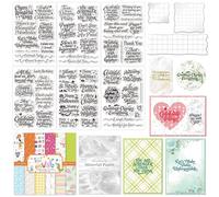 GLOBLELAND 6 Sheets Greeting Words Clear Stamps for Card Making and Cards Acrylic Blocks Sets Birthdays Blessings Silicone Transparent Stamps for Crafting DIY Scrapbook Journaling Album Notebook Diary