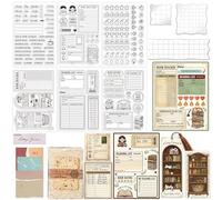 GLOBLELAND 6 Sheets Reading Diary Clear Stamps Set with 3 Pcs Acrylic Blocks and 2 Style Scrapbook Papers for Card Making DIY Scrapbooking Photo Album Decor
