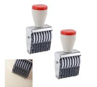GLOBLELAND 8 Digit Number Stamp Roller 2 Pack Reusable Date Stamp with 0-9 Wheels Rolling Numbering Machine Office Files Packaging Scrapbooking DIY Crafts