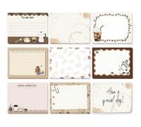 GLOBLELAND 8 Pads 400 Sheets Coffee Sticky Notes Set 4x3 inch Coffee Cup Self-Adhesive Memo Pads Post it Notes for Journaling Office Meeting Planners Craft Lovers
