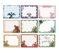 GLOBLELAND 8 Pads 400 Sheets Dragon Sticky Notes Set 4x3 inch Castle Dragon Self-Adhesive Memo Pads Post it Notes for Journaling Meeting Office Planners Craft Lovers