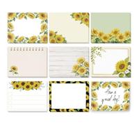 GLOBLELAND 8 Pads 400 Sheets Sunflowers Sticky Notes Set 4x3 inch Spring Sunflower Self-Adhesive Memo Pads Post it Notes for Journaling Office Meeting Planners Craft Lovers