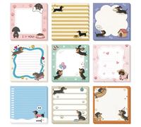 GLOBLELAND 9 Pads 540 Sheets Dachshund Sticky Notes Set 3x3 inch Cute Dog Self-Adhesive Memo Pads Post it Notes for Journaling Meeting Office Planners Craft Lovers