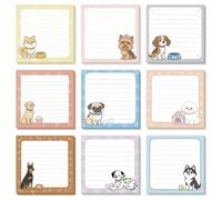 GLOBLELAND 9 Pads 540 Sheets Funny Dog Sticky Notes 3×3 in Cute Animals Themed Self AdhesiveMemo Pads Post Notes for Office Home Journaling Meeting Supplies