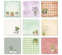GLOBLELAND 9 Pads 540 Sheets Green Potted Plants Sticky Notes Set 3x3 inch Daisy Lavender Self-Adhesive Memo Pads Post it Notes for Journaling Planners Office Meeting Craft Lovers