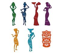 GLOBLELAND African Tribal Cutting Dies Metal Figures Tribal Faces Die Cuts Embossing Stencils Template for Paper Card Making Decoration DIY Scrapbooking Album Craft Decor