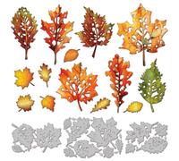 GLOBLELAND Autumn Broken Leaves Cutting Dies for Card Making Metal Fall Broken Maple Leaves Die Cuts Cutting Dies Templates for Scrapbooking Journal Paper Craft Decor