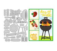 GLOBLELAND BBQ Grilling Tools Cutting Dies for Card Making Summer Travel Cut Die for DIY Scrapbooking Journal Embossing Paper Craft Decor