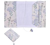 GLOBLELAND Beige Flowers Book Cloth Covers for Paperback with Ribbon Dandelion Plants Washable Soft Fabric A5 Cover for 8.6x5.5inch Books Adjustable Protector for Notebook Bible Novels Hardcover