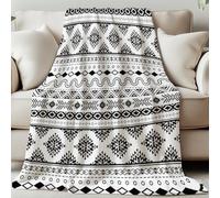 GLOBLELAND Boho Throw 59×51 inch Bohemian Tribal Pattern Soft Cozy Flannel Blanket Washable Fuzzy Throw Blanket for Home Office Room Bed Sofa Chair Women Man Gift Wedding Christmas Anniversary