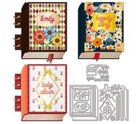 GLOBLELAND Book Page Cutting Dies for DIY Scrapbooking Metal Flowers Leaves Cut Dies Words Die Cuts for Card Making Embossing Photo Album Craft Decor