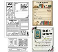 GLOBLELAND Book Review Lable Clear Stamp and Cutting Dies Set for Card Making Reading Diary Silicone Clear Stamp Metal Notes Cat Die Cuts for DIY Scrapbooking Photo Album