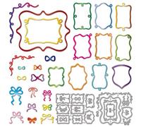 GLOBLELAND Bowknot Frame Cutting Dies for Card Making Bow Lace Border Metal Die Cuts Window Frame Die Cut Dies for DIY Embossing Scrapbooking Photo Album Paper Crafts Decor