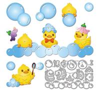 GLOBLELAND Bubbles Duck Cutting Dies for Card Making Bubble Edge Border Metal Die Cuts Duck Bubble Frame Die Cut Dies for Festival DIY Embossing Scrapbooking Paper Crafts Decor