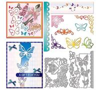 GLOBLELAND Butterfly Edges Cutting Dies for Card Making Book Corner Metal Die Cuts Corner Frame Cutting Dies Templates for Scrapbooking Journal Embossing Paper Craft Decor