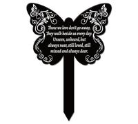 GLOBLELAND Butterfly Shaped Vine Memorial Garden Stake Memorial Remembrance Plaque Stakes for Cemetery Acrylic Waterproof Sympathy Grave Stake for Yard Grave Cemetery
