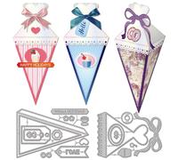 GLOBLELAND Cake Piping Bag Cutting Dies 3D Metal Dessert Bow Die Cut